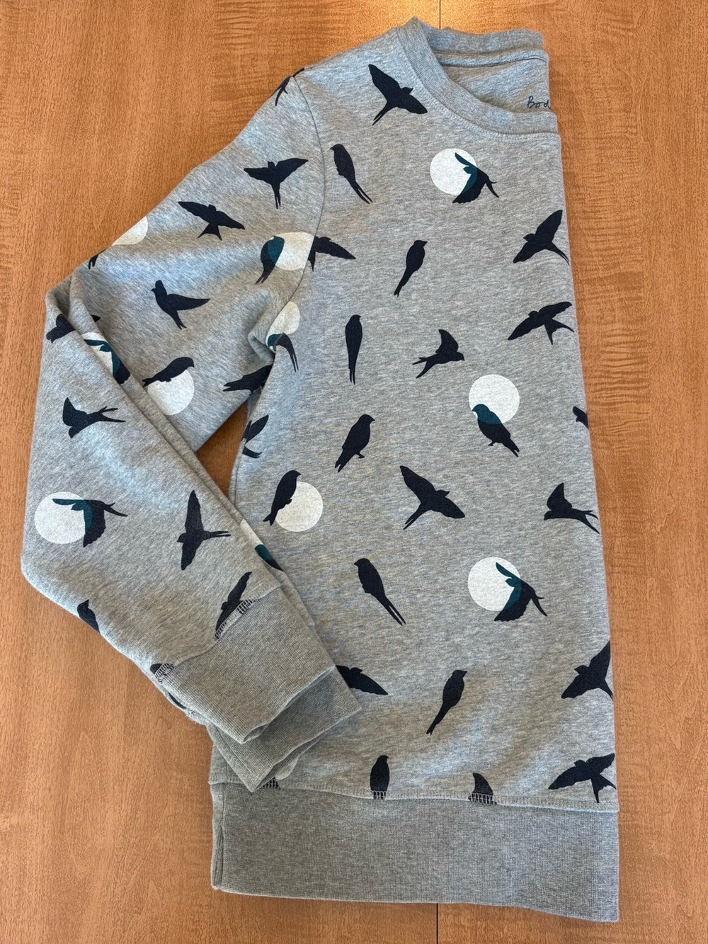 Boden Grey Sweatshirt with Bird Print - Picture 3 of 7